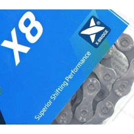 Kmc X8 8Speed Nickel Plate Edition Xseries Bicycle Chain Compatible With Shimano Sram Campagnolo And All Major Systems