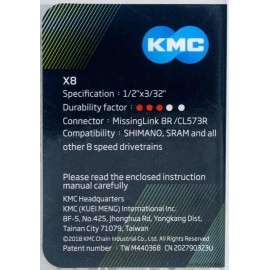 Kmc X8 8Speed Nickel Plate Edition Xseries Bicycle Chain Compatible With Shimano Sram Campagnolo And All Major Systems