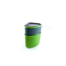 Gsi Outdoors Gourmet Nesting Mug Bowl Green With Insulated Sleeve For Camping Travel Picnics