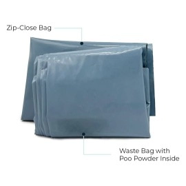 Cleanwaste Original Wag Bag Portable Toilet 12 Pack Go Anywhere Kit For Camping Boating Travel Nasa Gelling Powder For P