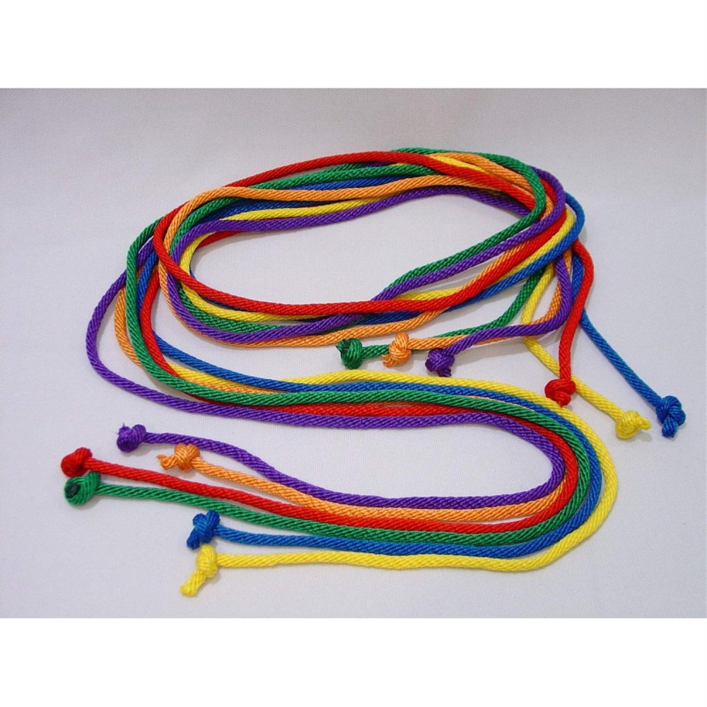 Durable Nylon Jump Ropes - set of 6 colors, 7' L