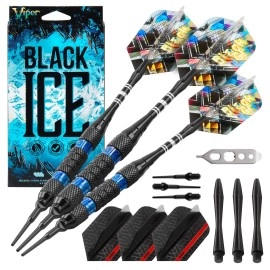 Viper Black Ice Soft Tip Darts with Red Rings, 16 Grams