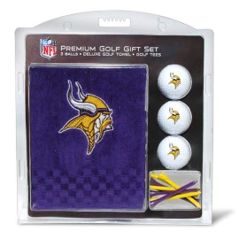 Team Golf Nfl Minnesota Vikings Gift Set Embroidered Golf Towel 3 Golf Balls And 14 Golf Tees 234 Regulation Trifold To