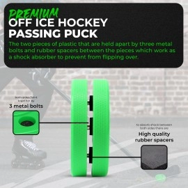 Green Biscuit Original Hockey Training Puck Passing Toe Drag Stickhandling Nhl Official Perfect Street Hockey Puck For Stre