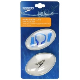 Speedo Unisex Swim Training Profile Nose Clip Ear Plugs Blue One Size