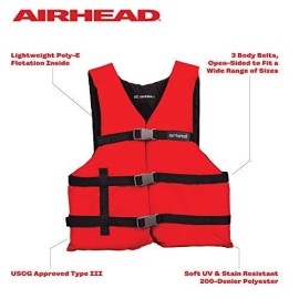 AIRHEAD General All Purpose Life Jacket, US Coast Guard Approved Type III Life Vest perfect for Boating and Personal Watercraft Use