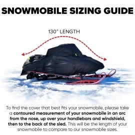 Budge Sm3 Sportsman Snowmobile Cover Waterproof Black Large Fits Snowmobiles 130 L X 51 W X 48 H