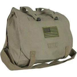 Retro Hungarian Shoulder Bag With USA Emblem - Olive Drab