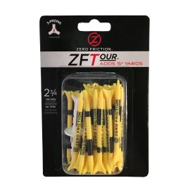 Zero Friction Tour 3Prong Golf Tees 234 Inch Yellow Pack Of 40