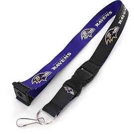 Aminco Nfl Baltimore Ravens Reversible Lanyard Team Colors One Size Nflln16231