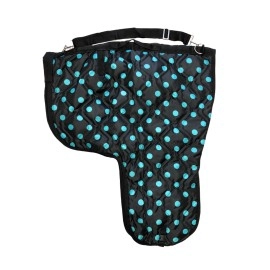 AJ Tack Western Padded Saddle Carrier Turquoise Polka Dots