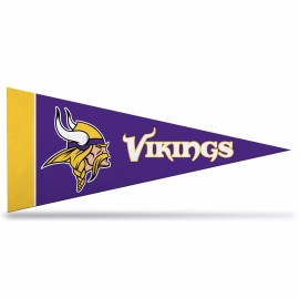 Rico Industries Nfl Minnesota Vikings 8Piece 4Inch By 9Inch Classic Mini Pennant D Cor Set