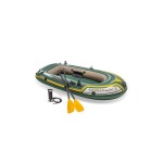 INTEX 68347EP Seahawk 2 Inflatable Boat Set: Includes Deluxe 48in Aluminum Oars and High-Output-Pump - SuperStrong PVC - Fishing Rod Holders - 2-Person - 520lb Weight Capacity