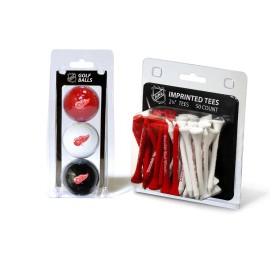 Team Golf Nhl Detroit Red Wings 3 Golf Balls And 50 Golf Tees Logo Imprinted Golf Balls 3 Count 234 Regulation Golf Tees