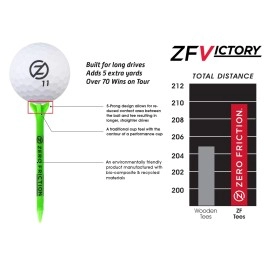 Zero Friction Victory 5Prong Golf Tees 234 Inch Green Pack Of 40