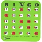 Regal Games - Finger-Tip Shutter Slide Bingo Cards - Easy to Read - 10 Pack - Green