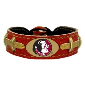 Ncaa Florida State Seminoles Seminole Head Logo Team Color Football Bracelet