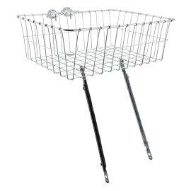 Wald 1392 Standard Large Front Handlebar Bike Basket Silver