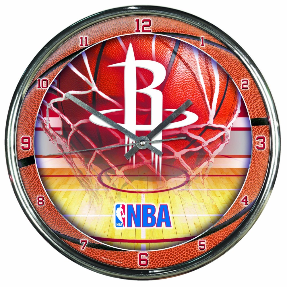 Nba Houston Rockets Chrome Clock