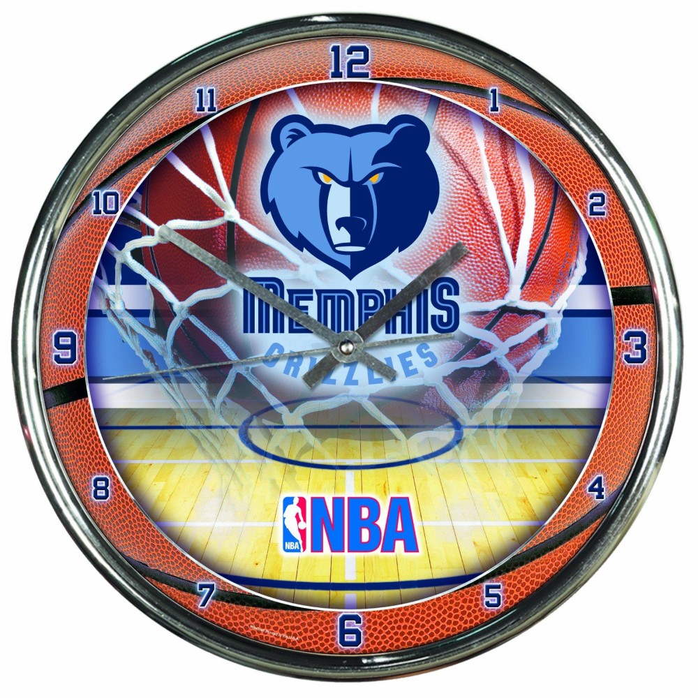 Nba Memphis Grizzlies Chrome Clock