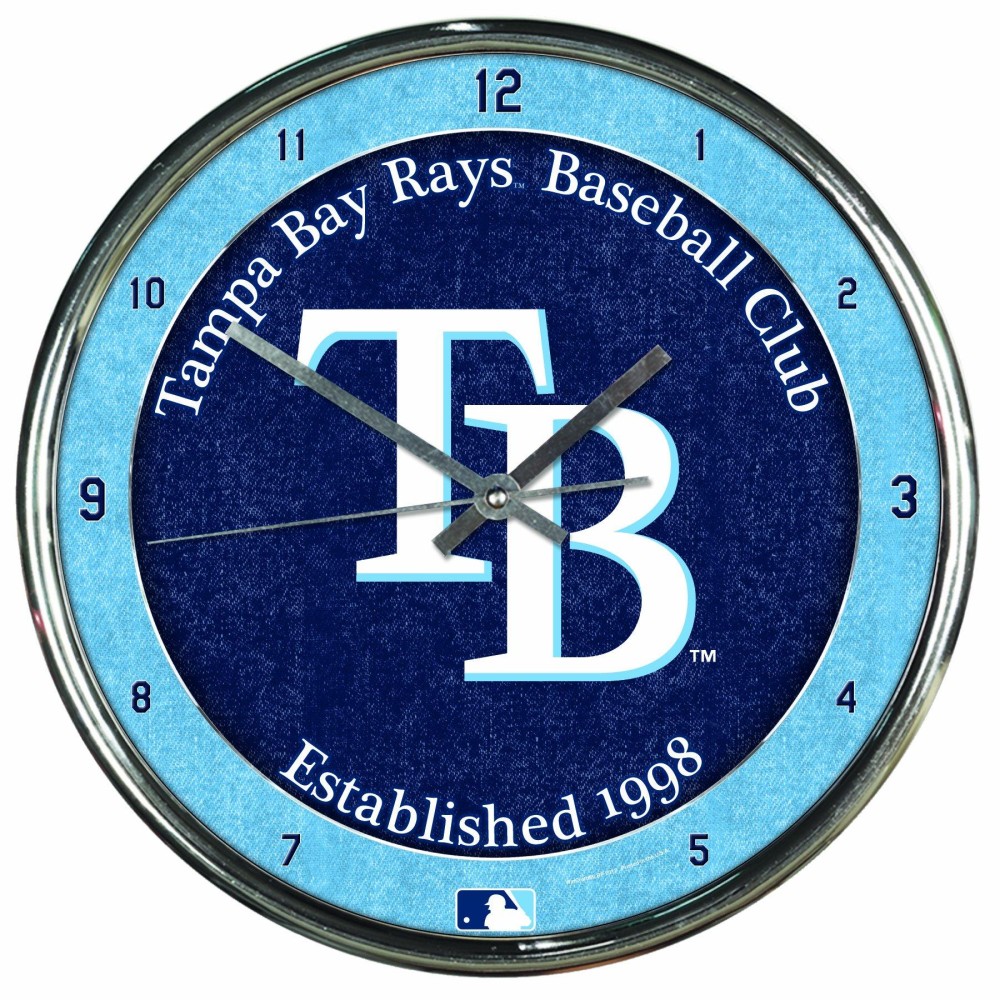 Mlb Tampa Bay Devil Rays Chrome Clock