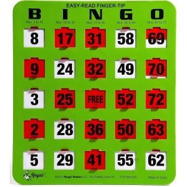 Regal Bingo Bingo Cards With Sliding Windows Green Reusable Large Bingo Cards Ideal For Family Fun Bingo Game Night No C