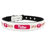 Mlb Philadelphia Phillies Classic Leather Baseball Dog Collar Toy