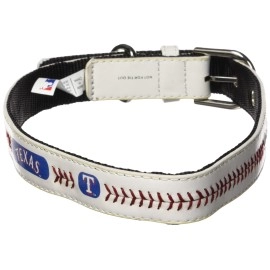 MLB Texas Rangers classic Leather Baseball Dog collar (Toy)