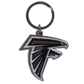 Atlanta Falcons Chrome Logo Cut Keychain