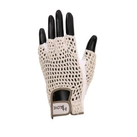 Hj Glove Womens Snow White Original Half Finger Golf Glove Large Left Hand