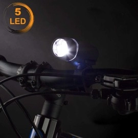 Bv Bicycle Light Set Super Bright 5 Led Headlight 3 Led Taillight Quickrelease Bike Lights For Night Riding