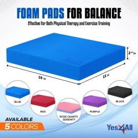 Yes4All Upgraded Size Foam Pad For Exercise Nonslip Foam Balance Pad Physical Therapy Yoga Stability Training Balance Mat