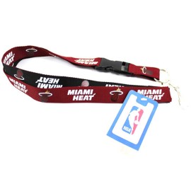 Nba Miami Heat Two Tone Lanyard With Detachable Key Ring And Breakaway Safety Closure