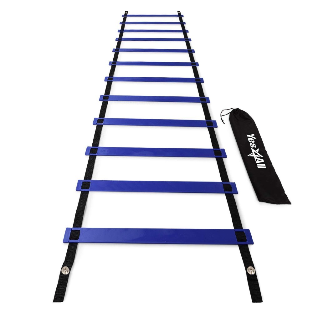 Yes4All Speed Agility Ladder Training Equipment With Carry Bag 12 Rungs Blue