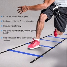 Yes4All Speed Agility Ladder Training Equipment With Carry Bag 12 Rungs Blue