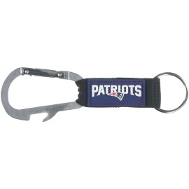 Nfl New England Patriots Carabineer Key Chain Navy One Size