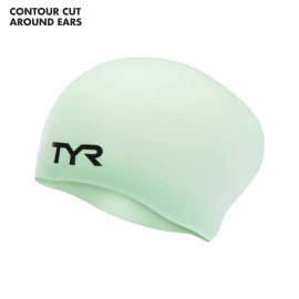 Tyr Long Hair Wrinklefree Silicone Swim Cap Mint