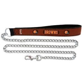 Nfl Cleveland Browns Football Leather 35Mm Chain Leash Large