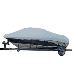 Carver 77121S-11 Styled-to-Fit Boat Cover for V-Hull I/O Runabout Boats (Including Euro-Style) with Windshield and Hand or Bow Rails - 21'6