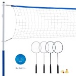 Franklin Sports Volleyball Badminton Sets Beach Backyard Combo Complete Outdoor Lawn Game Set Volleyball Pump Badminto