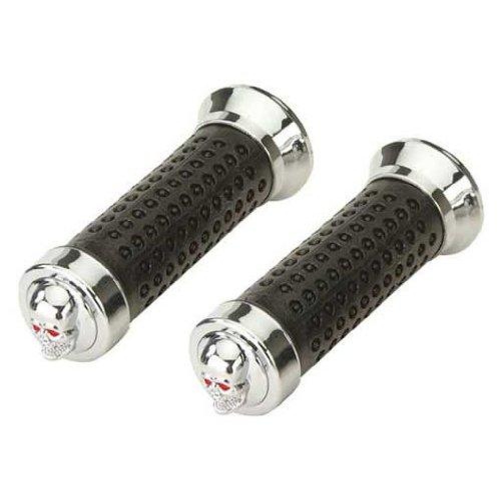 Lowrider Grips Dots Blackchrome Skull Bike Grips Bicycle Grips Grips Beach Cruiser Grips Mountain Bike Grips