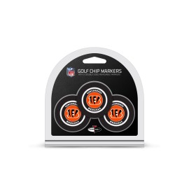 Team Golf Nfl Cincinnati Bengals 3 Pack Golf Chip Ball Markers Poker Chip Size With Pop Out Smaller Doublesided Enamel Markers