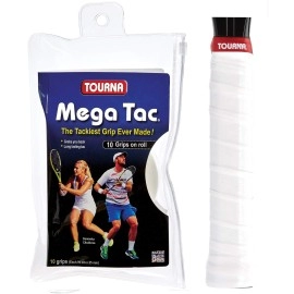 Tourna Mega Tac Extra Tacky Overgrip White 10Pack