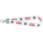 MLB Chicago Cubs Wristlet Lanyard, White Striped, One Size