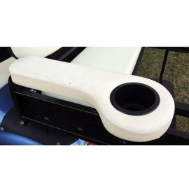 Universal Golf Cart Rear Seat Arm Rests With Cup Holders White