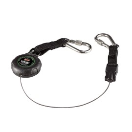 Ergodyne - 19300 Squids 3000 Retractable Lanyard with Carabiner Mount and Attachment End, Tool Weight Capacity 1 lbs,Black
