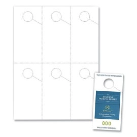 Blanks USA PPH06057SWH 2.75 x 5.5 in. Micro-Perforated Parking Pass Hanger White - 300 Sheets per Pack