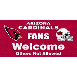 Arizona Cardinals Wood Sign Fans Welcome 12X6