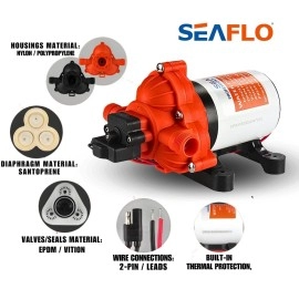 Seaflo Water Diaphragm Self Priming Pump 30 Gallonsmin 106 Lpm 45 Psinew Rvmarine 12 Volt Dc 12 V Demand Fresh