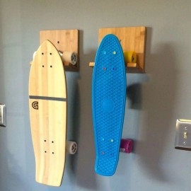 Cor Surf Bamboo Skateboard Wall Rack The Original Skateboard Wall Storage Mount For Storing Your Skateboard Or Longboard Skate